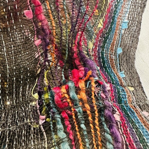 Anika Dali Infinity Scarf Cowl Snood Multicolor Threads Silver Shimmer 34x17” - Picture 6 of 8